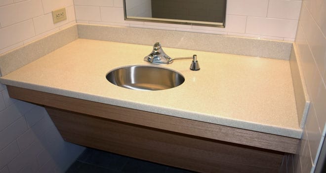 Solid surface bathroom countertop
